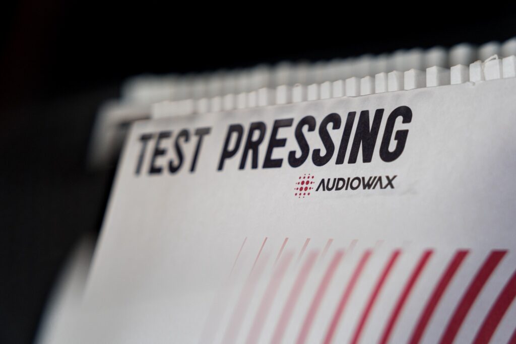 Detalhe de embalagem Audiowax para Test Pressing